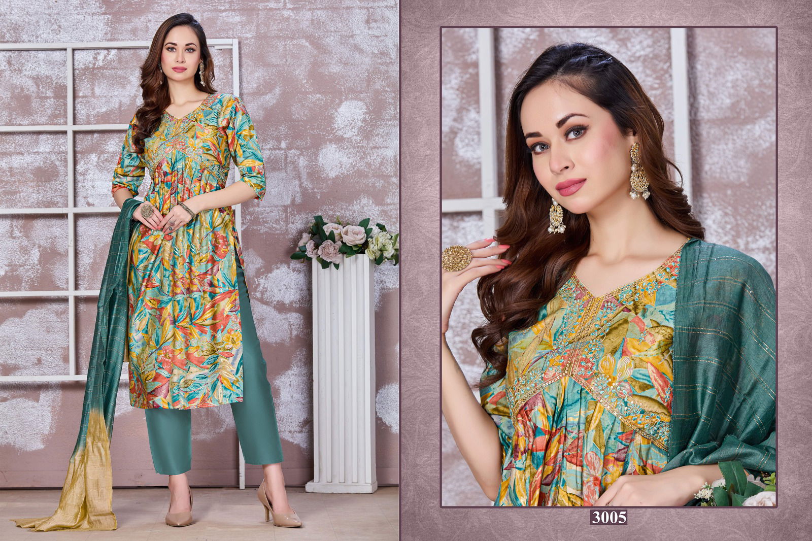 KSA Heer Modal Alia Cut Printed Kurti With Bottom Dupatta Wholesale Price In Surat